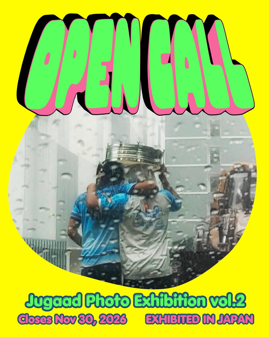 Open call poster. Jugaad Photo Exhibition vol.2. Closes Nov 30, 2026. Exhibited in Japan.